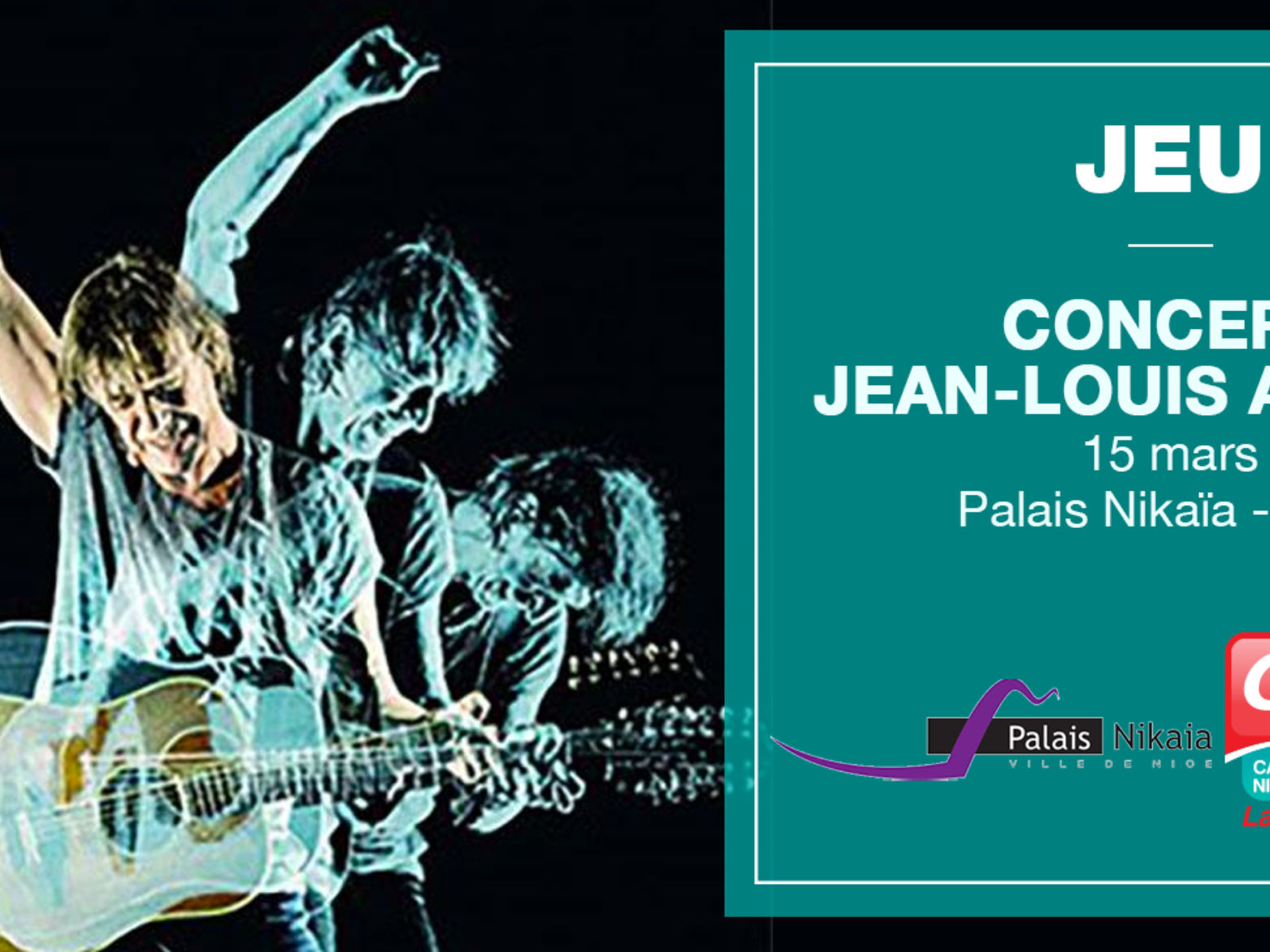 JEAN LOUIS AUBERT EN CONCERT A NICE LE 15 MARS AU PALAIS NIKAIA A NICE
